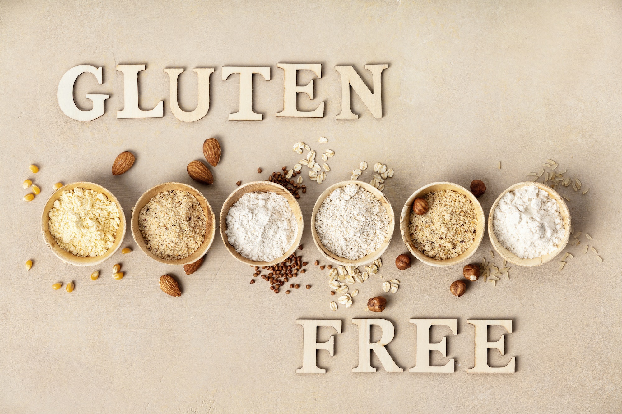 Various gluten free flour